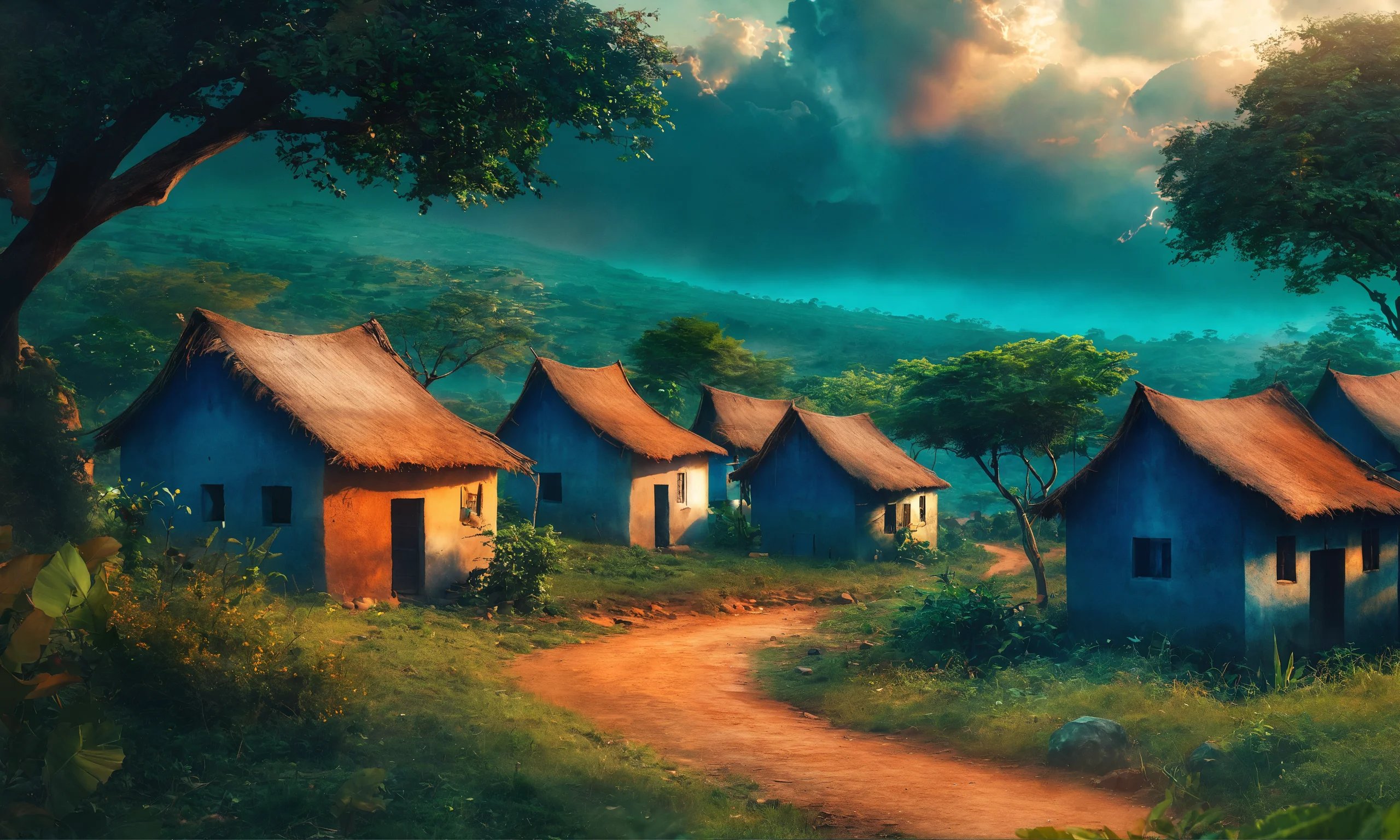 A village somewhere in Africa Once upon a time